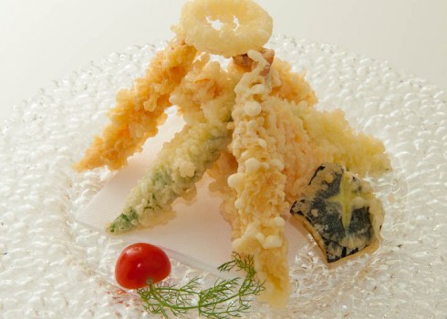 TEMPURA MORIAWASE - Gamberoni e verdure fritte con pastella leggera